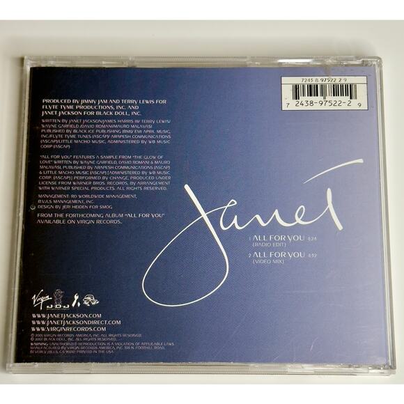 Janet Jackson – All For You CD Single (2001, Virgin) | Radio | Pop R&B Classic - Picture 2 of 4